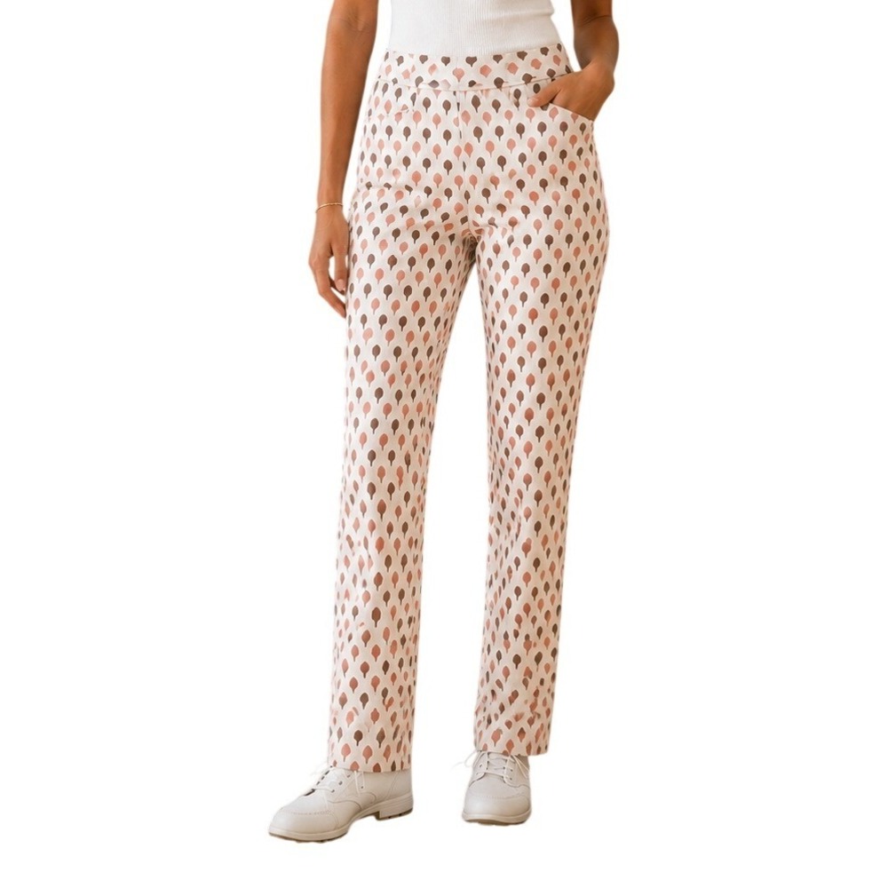 Spalding Vintage Golf Geometric Print High Waist Straight Leg Pants Women's 29